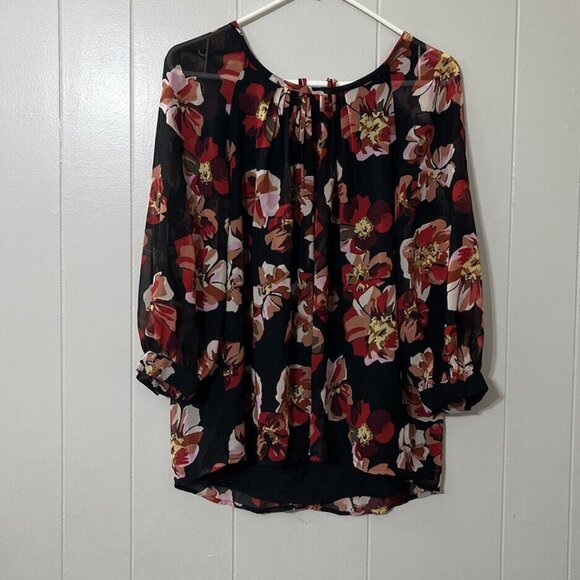 MADEWELL Tie-Back Bubble Sleeve French Rose Top Size Small EUC - Picture 2 of 8